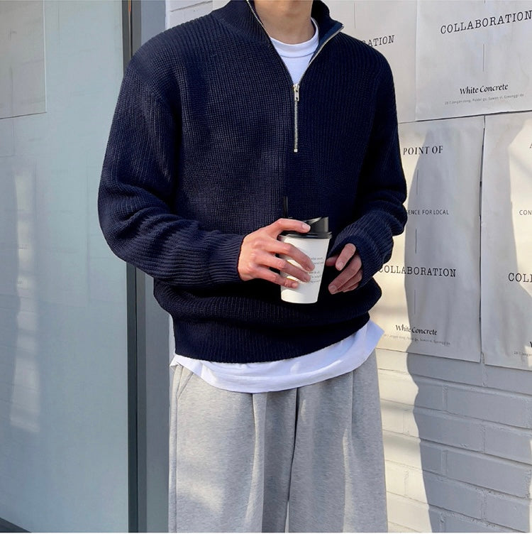Halbzip-Pullover – Strukturierter Look