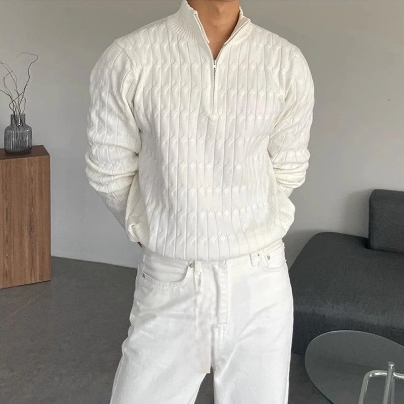 Zip-Pullover – Elfenbeinweiß