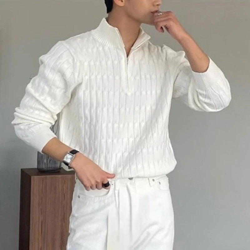 Zip-Pullover – Elfenbeinweiß